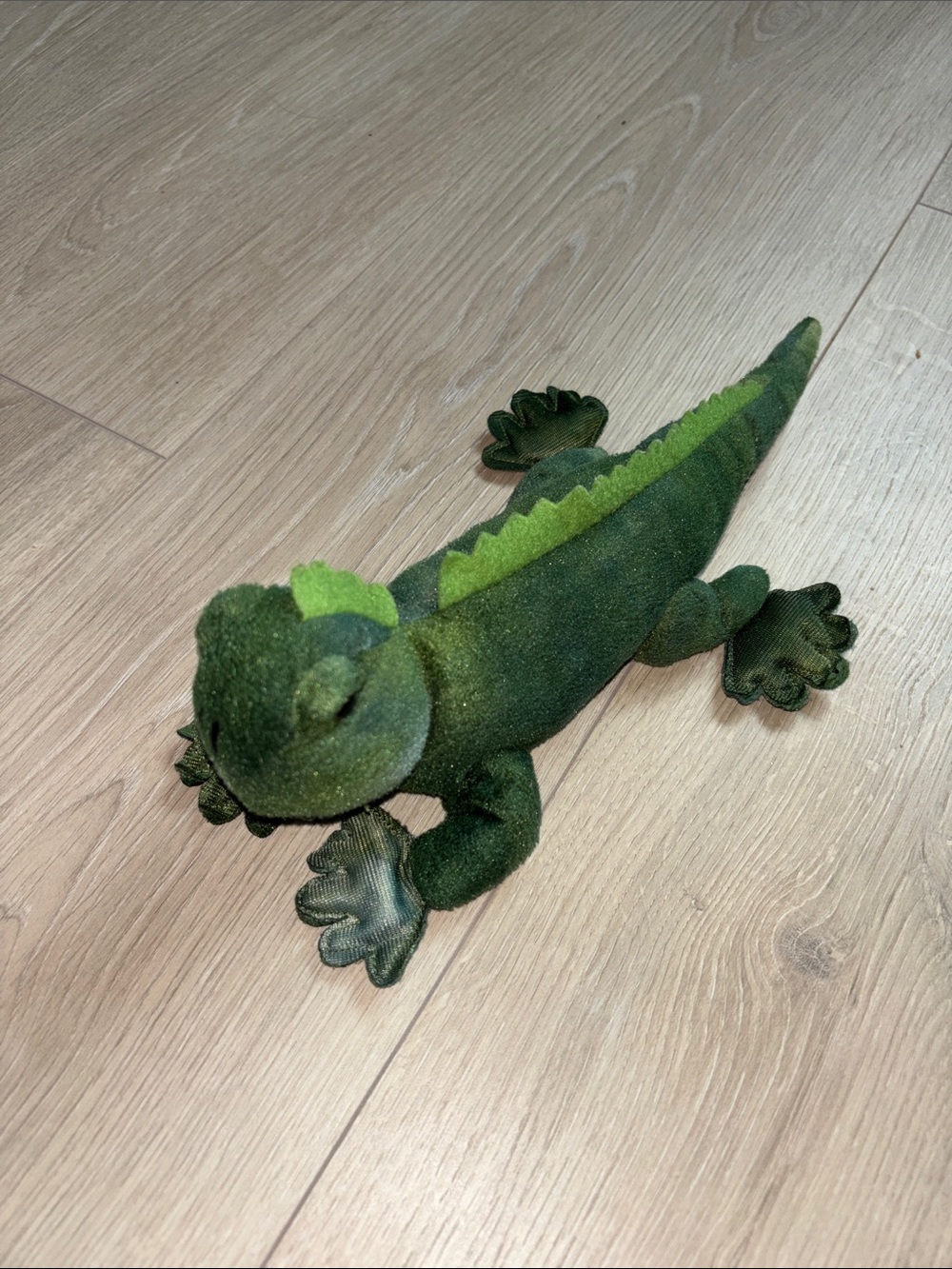 Green Plush Reptile Toy - Soft Stuffed Lizard